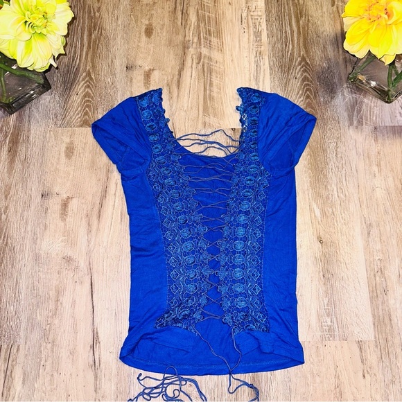 Lace up open back top - Picture 4 of 7